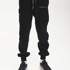 БРЮКИ IN HOCKEY WINTER COLLECTION 2024-2025 JR (ЧЕРНЫЙ С КРАСНОЙ ВЫШИВКОЙ)