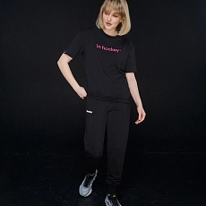 ФУТБОЛКА IN HOCKEY SUMMER COLLECTION 2024 SR (ЧЕРНЫЙ С КРАСНОЙ ВЫШИВКОЙ)