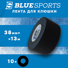 Лента хоккейная для клюшки BLUESPORTS 38мм х 13м черный, набор 10 шт