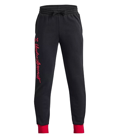 БРЮКИ UNDER ARMOUR RIVAL FLEECE SCRIPT JOGGERS JR 1379789-001