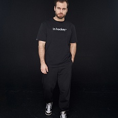 ФУТБОЛКА IN HOCKEY SUMMER COLLECTION 2024 SR (ЧЕРНЫЙ С БЕЛОЙ ВЫШИВКОЙ)